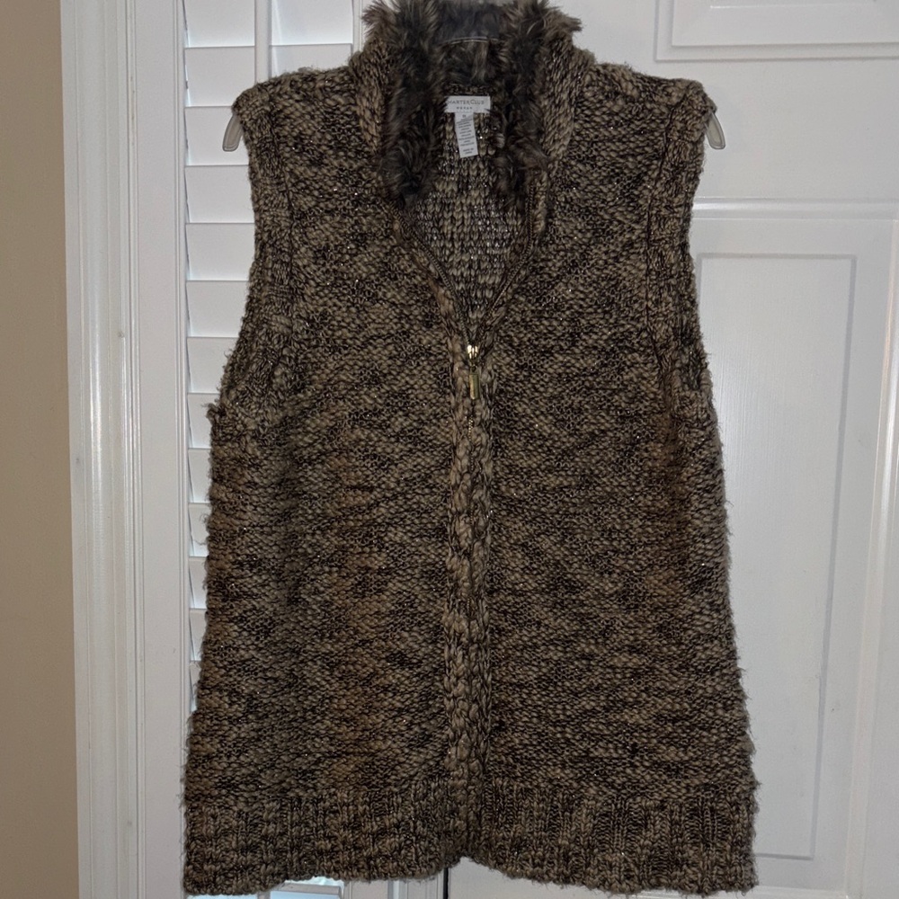 Charter Club Brown Knit Vest size 1x